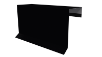 Планка торцевая фальц 65x97 мм, 9005 черный янтарь глянцевый