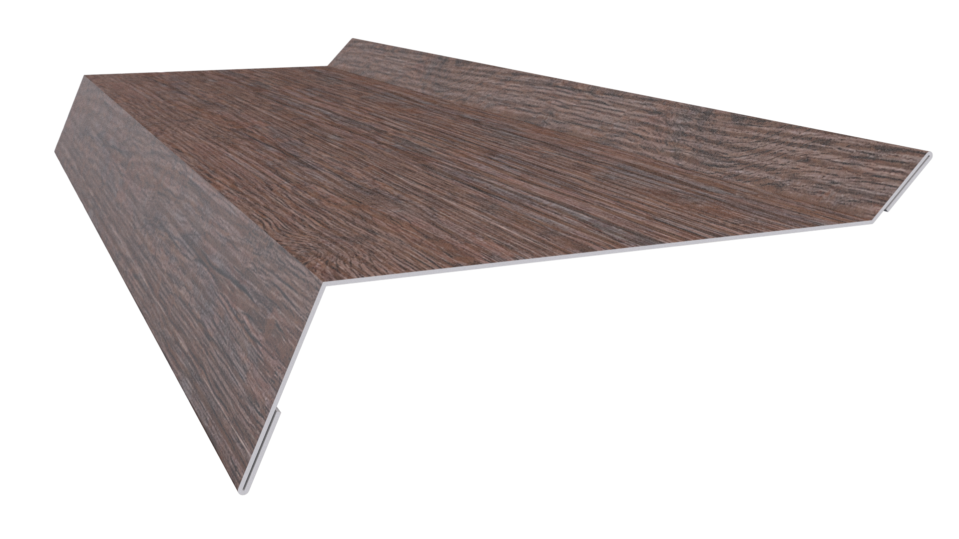 Планка примыкания в штробу 20x60x10 мм, Морёный дуб 3D