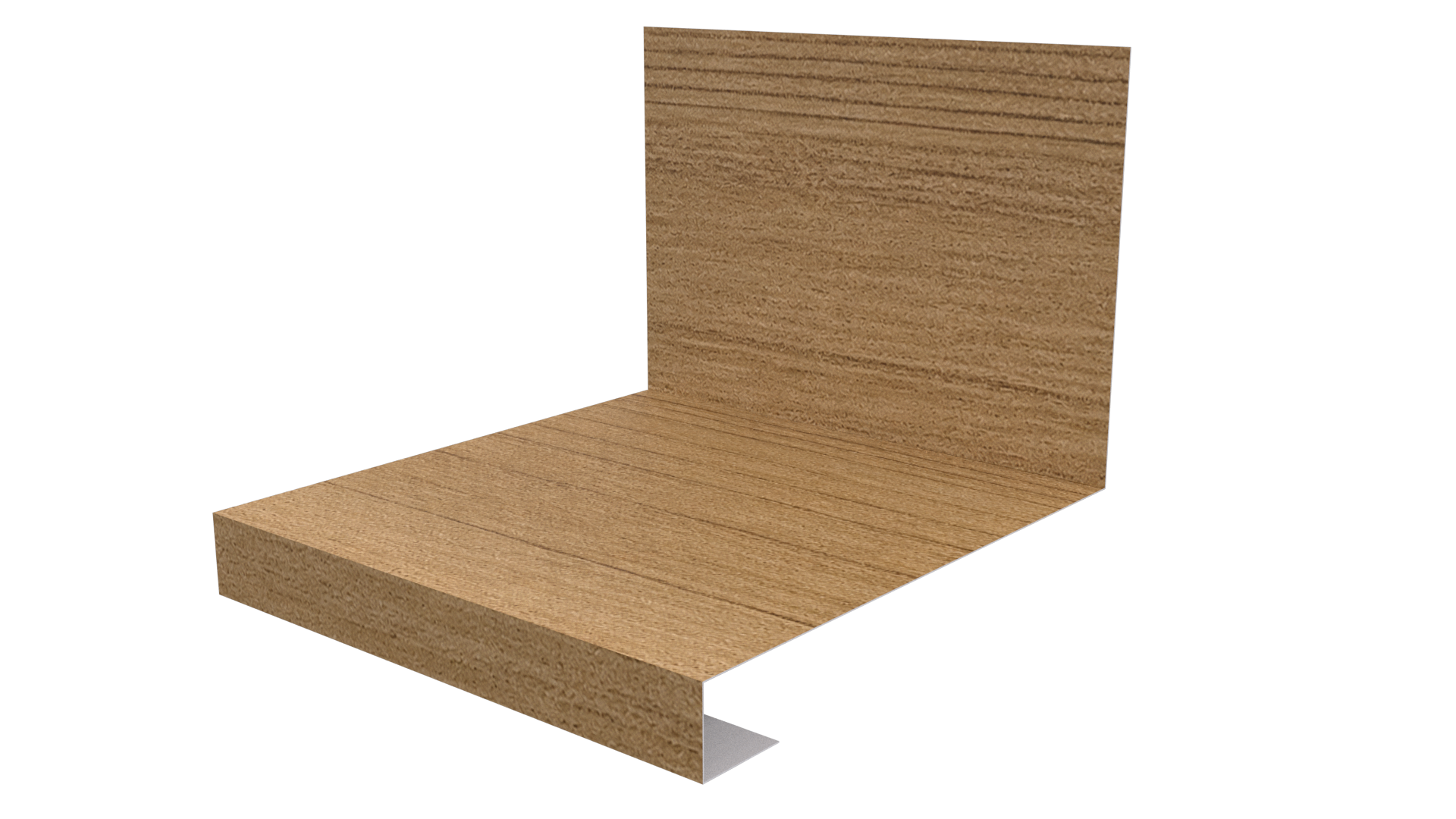 Планка примыкания нижняя к трубе фальц 140x200 мм, Орех 3D