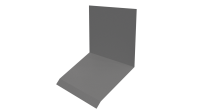 Планка примыкания верхняя к стене фальц 150x130x20 мм, 9006 бело-алюминиевый глянцевый