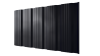 Профнастил К20 1195/1130x0,45 мм, 9005 черный янтарь глянцевый