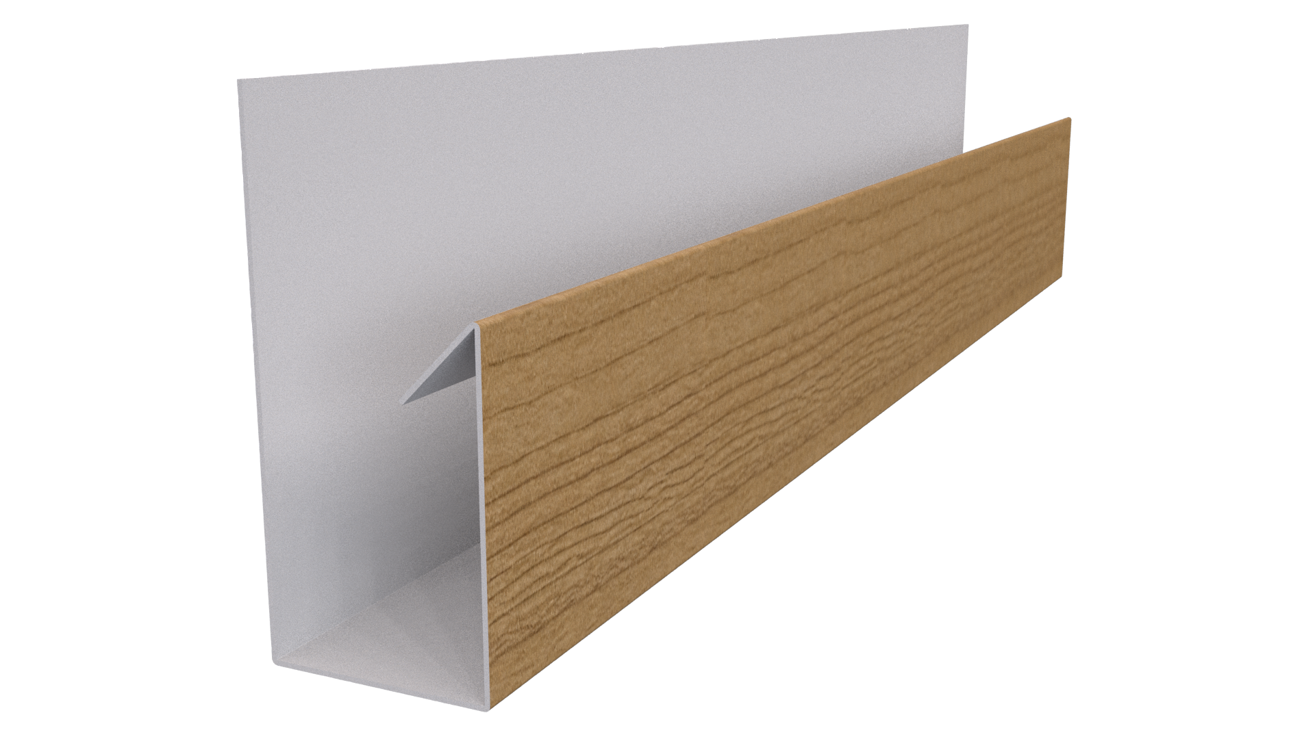 Планка П-образная Блок-хаус 30x30x2000 мм, Орех 3D