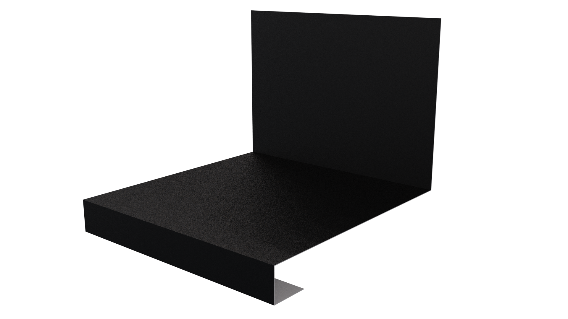 Планка примыкания нижняя к трубе фальц 140x200 мм, 9005 черный янтарь матовый