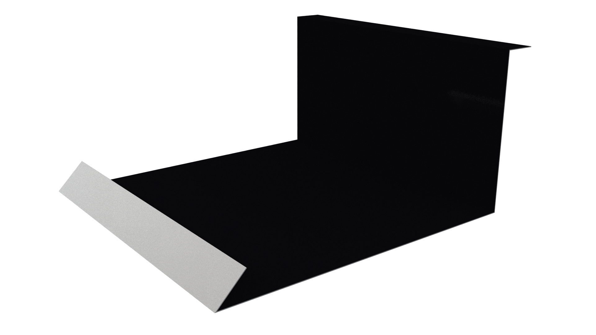 Планка примыкания нижняя 100x200x2000 мм, 9005 черный янтарь глянцевый