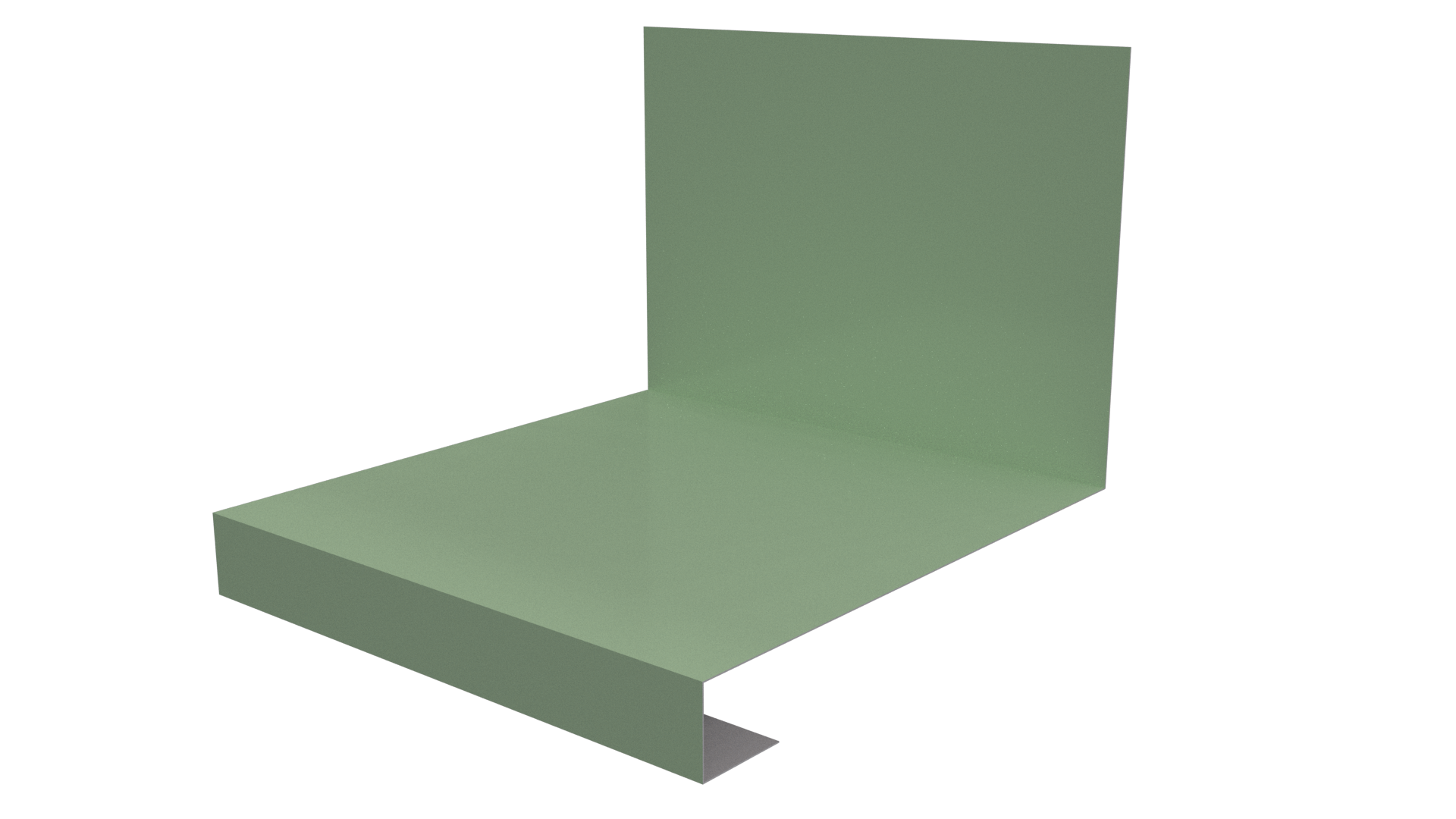 Планка примыкания нижняя к трубе фальц 140x200 мм, 6019 бело-зеленый глянцевый