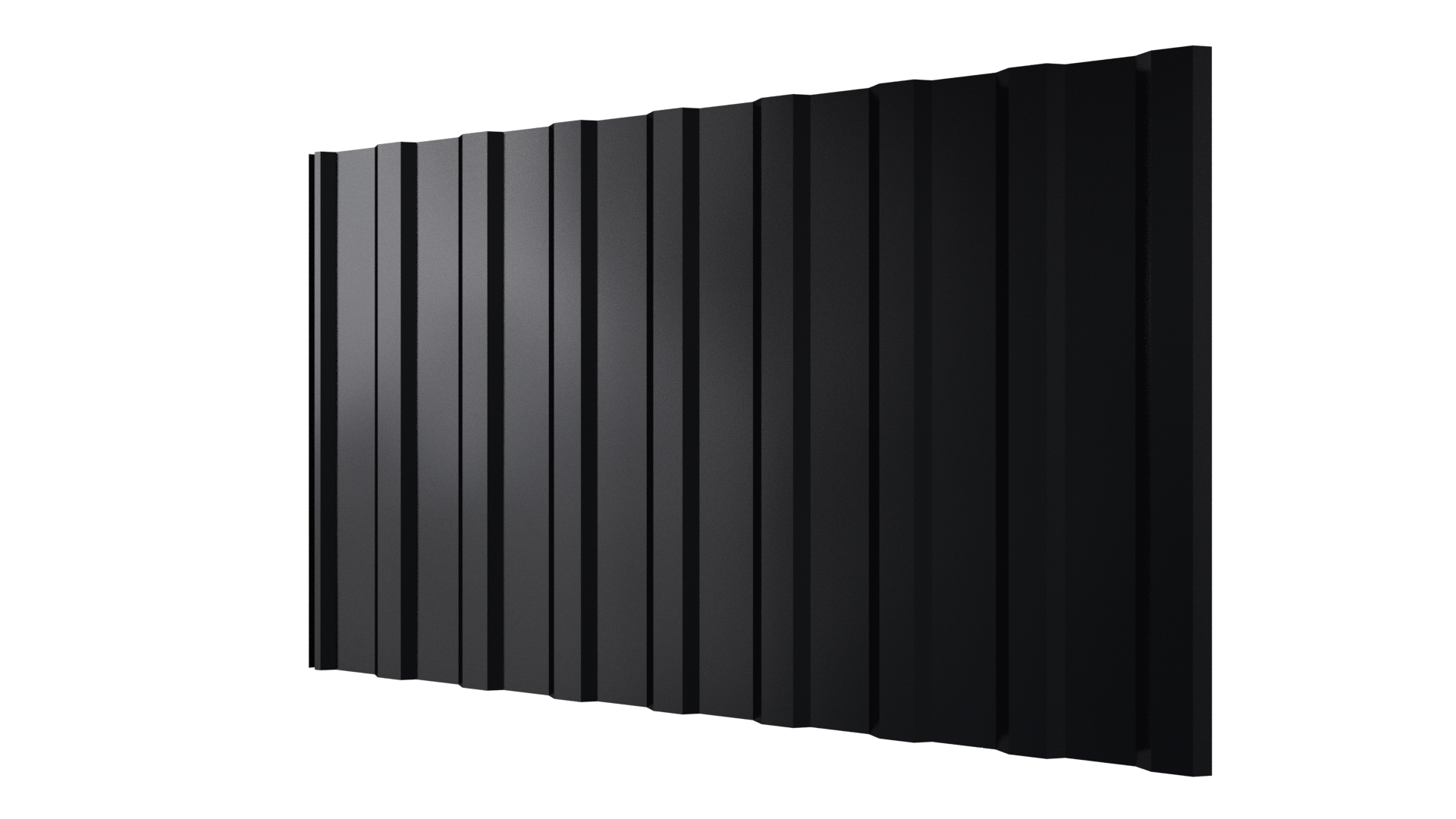 Профнастил С20R 1150/1100x0,4 мм, 9005 черный янтарь глянцевый