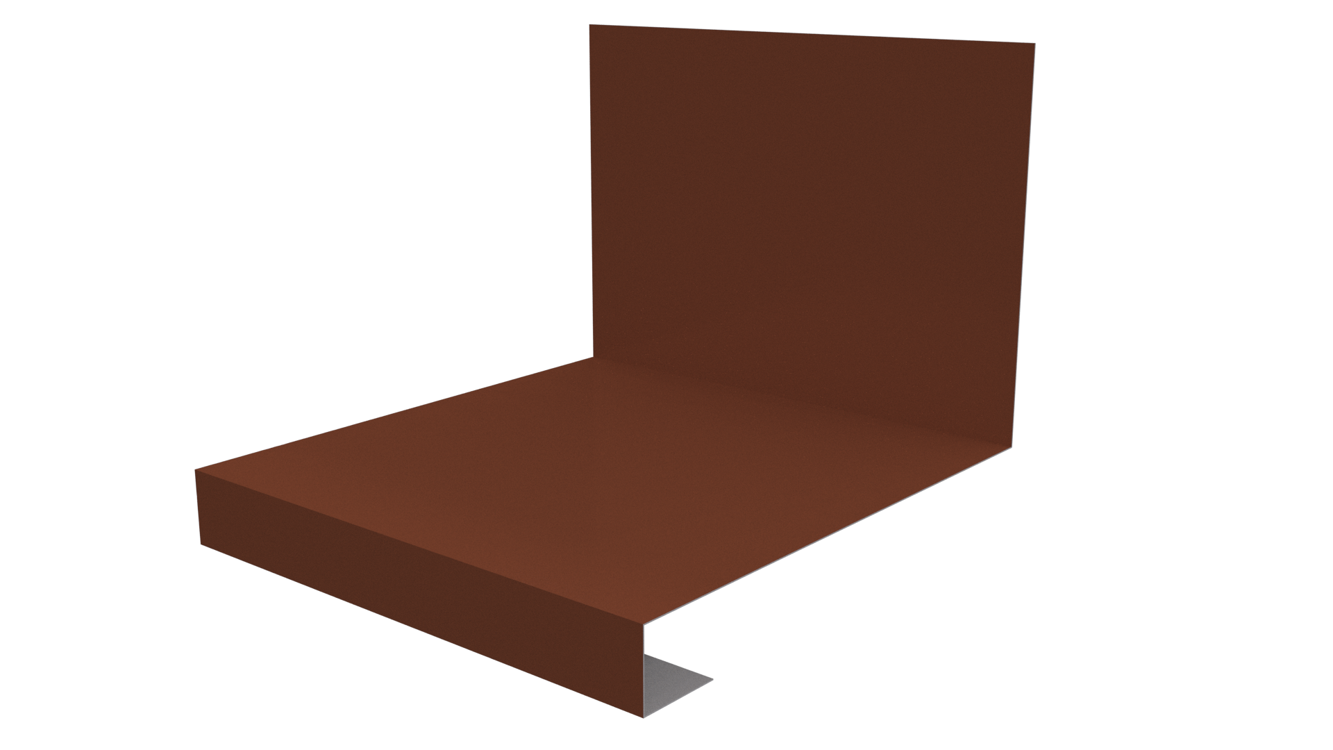 Планка примыкания нижняя к трубе фальц 140x200 мм, 8004 медно-коричневый глянцевый