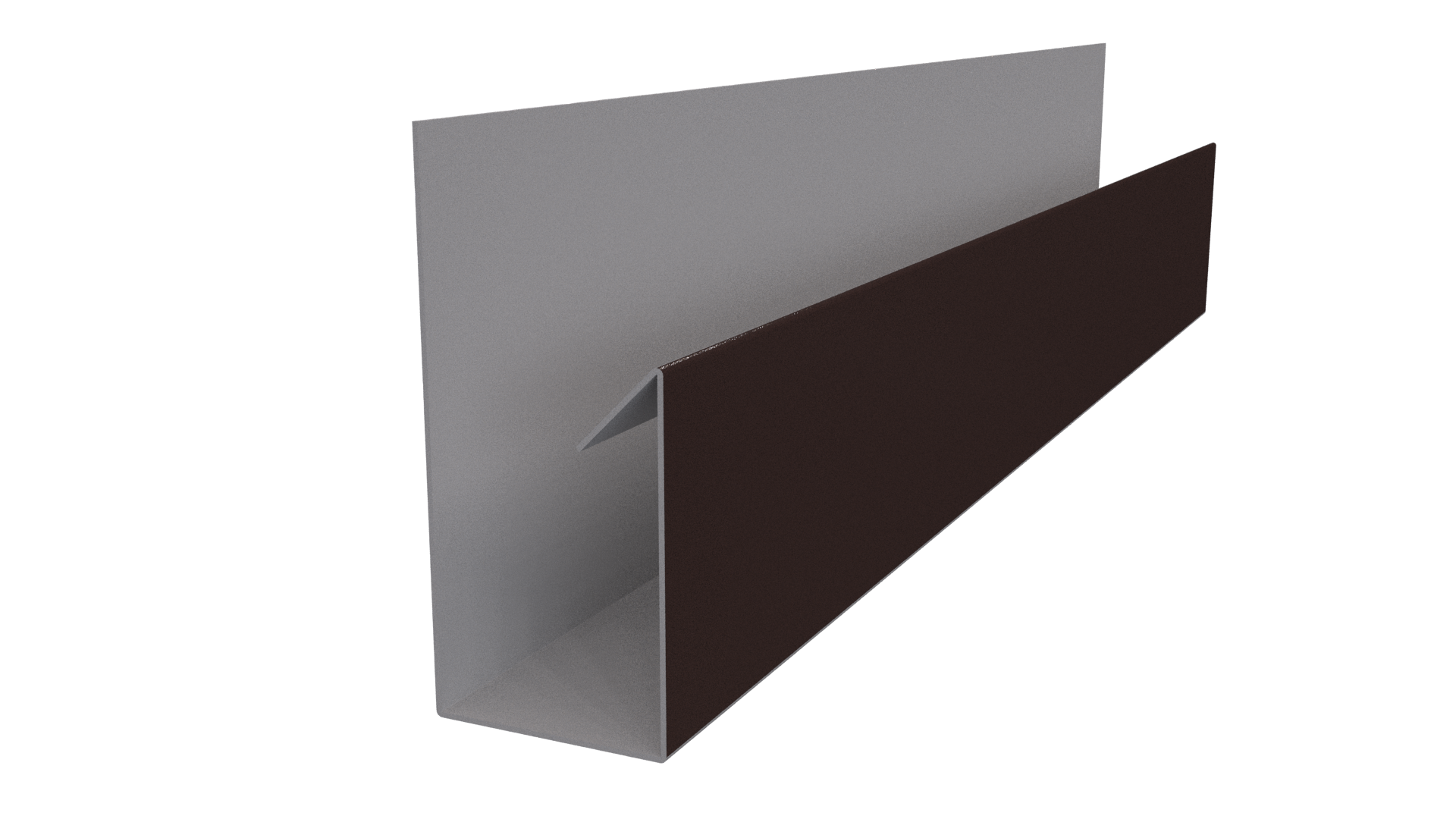 Планка П-образная Блок-хаус 30x30x2000 мм, 8017 шоколадно-коричневый PUR Pruf