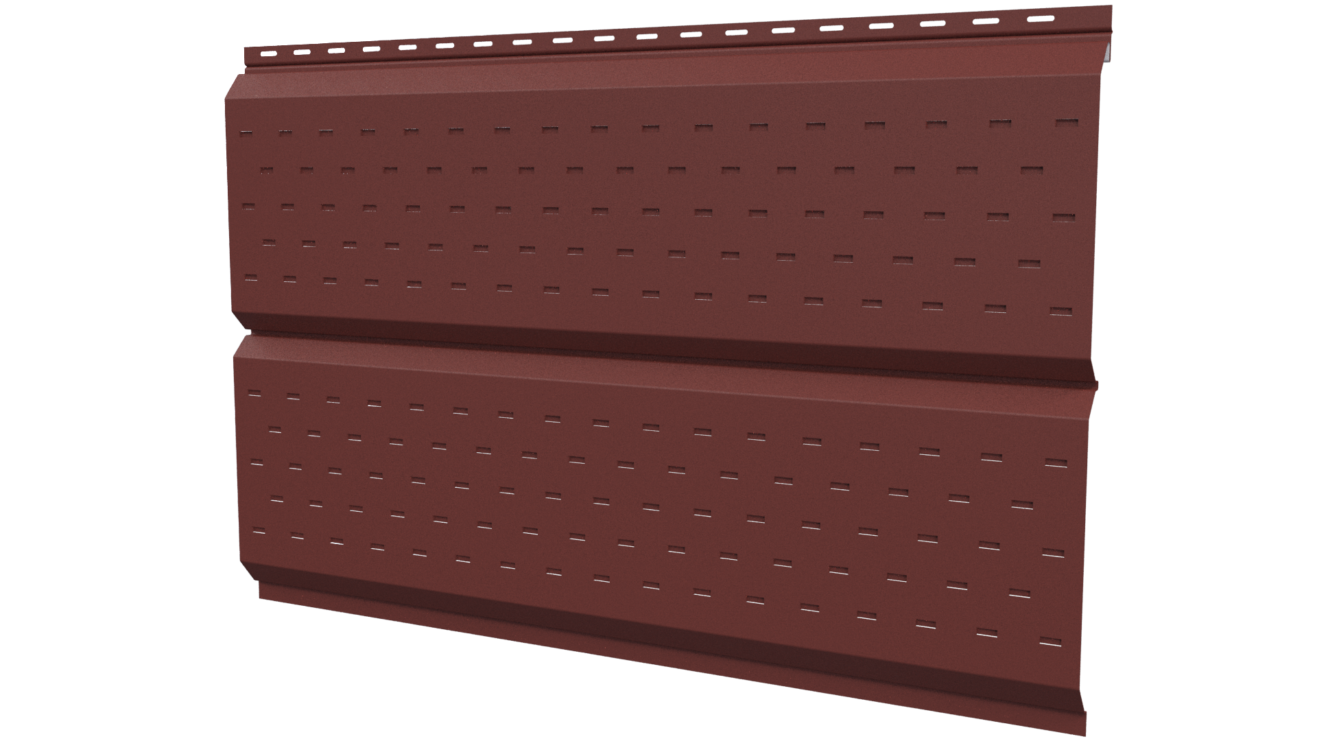 Софит Л-брус перфорированный 264/241x0,45 мм, 3009 оксид красный матовый