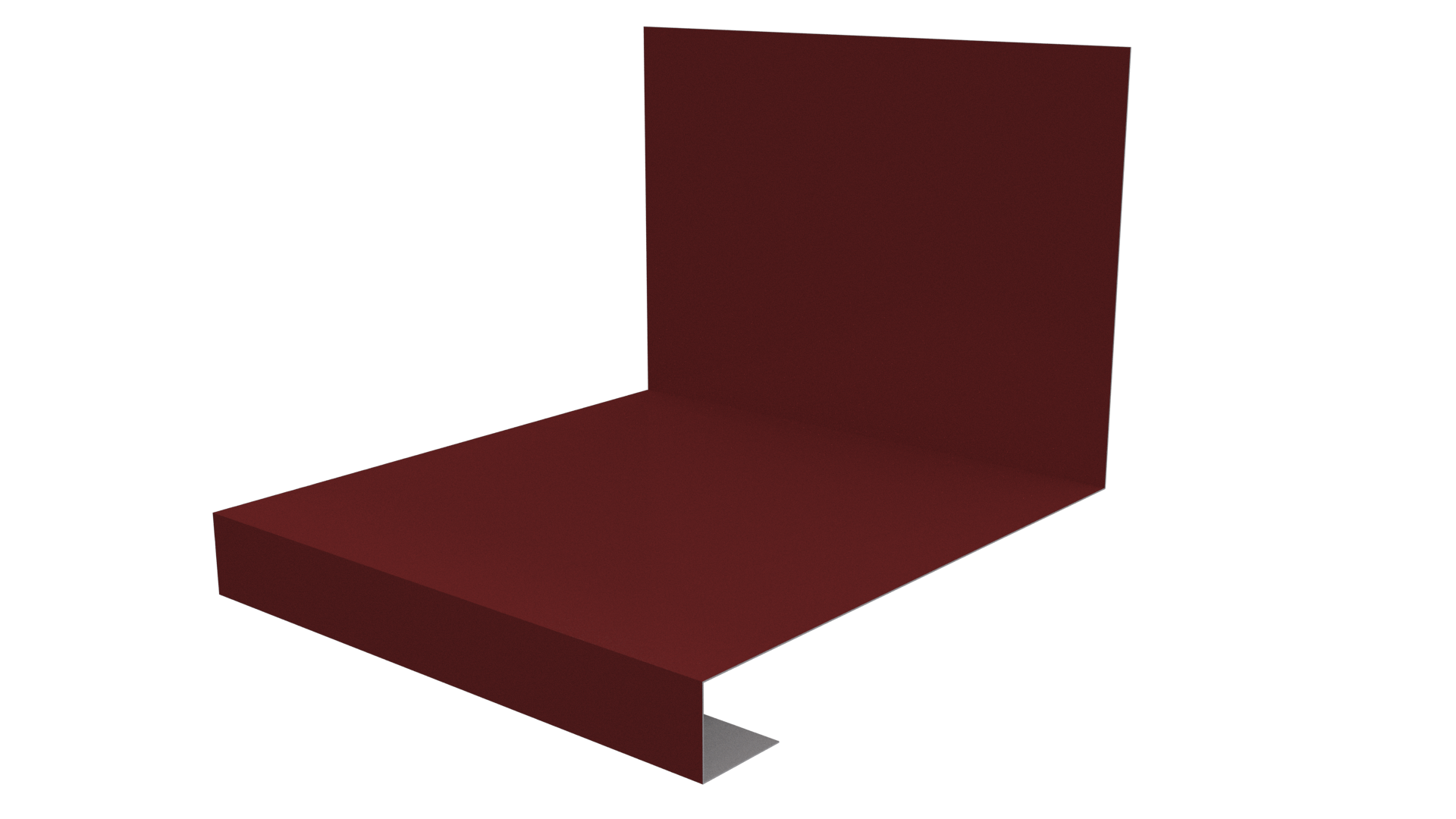 Планка примыкания нижняя к трубе фальц 140x200 мм, 3011 коричнево-красный глянцевый