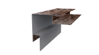 Планка угла наружного сложная Блок-хаус 110x110x2000 мм, Дикий камень