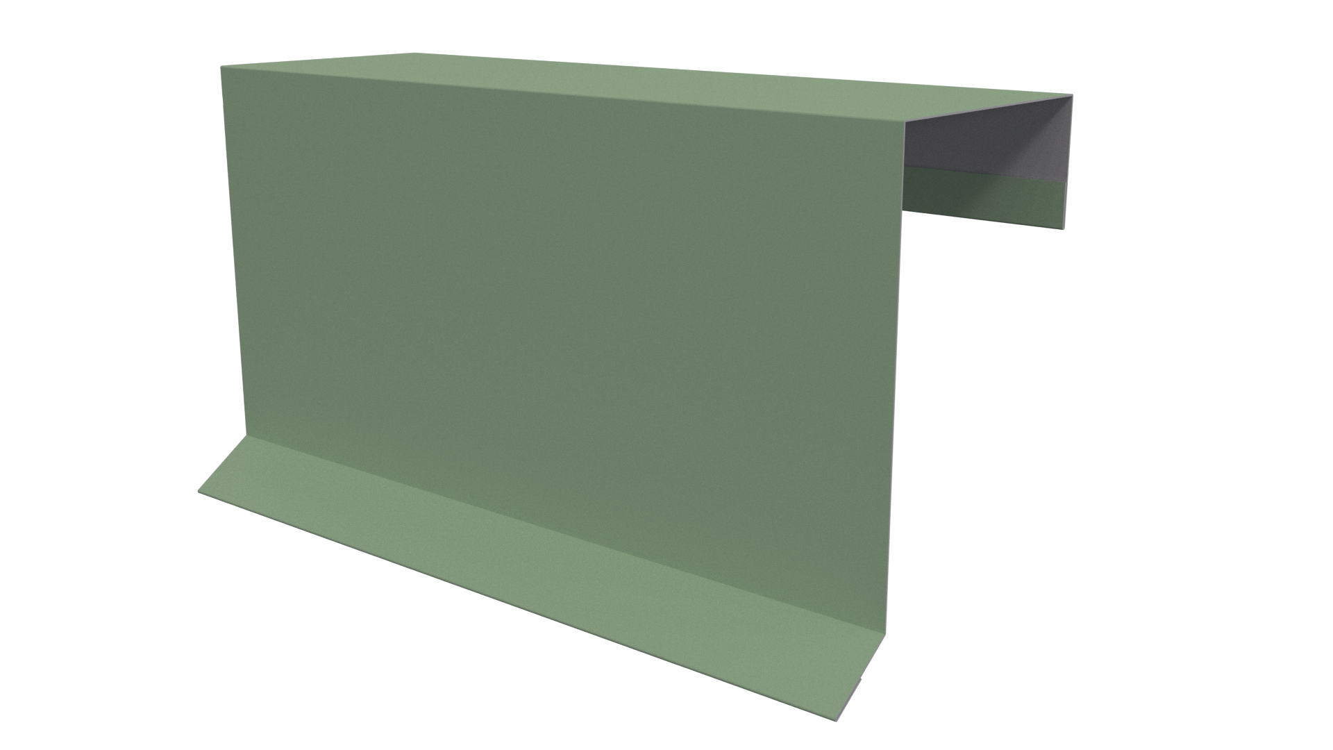 Планка торцевая фальц 65x97 мм, 6019 бело-зеленый глянцевый
