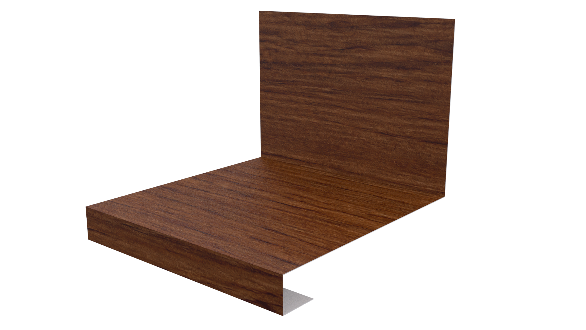 Планка примыкания нижняя к трубе фальц 140x200 мм, Золотой орех 3D