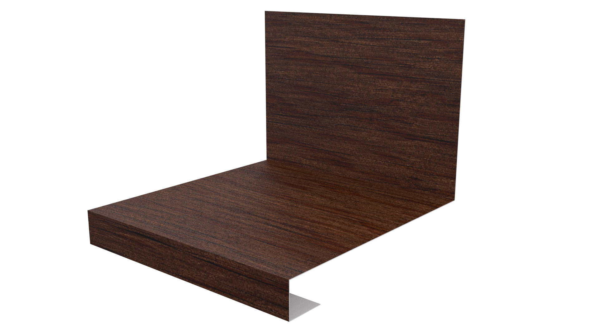 Планка примыкания нижняя к трубе фальц 140x200 мм, Античный дуб 3D