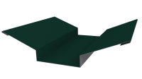 Планка ендовы верхняя 76x76x2000 мм, 6005 зеленый мох глянцевый