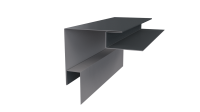 Планка угла наружного сложная Блок-хаус 110x110x2000 мм, 7011 железно-серый глянцевый