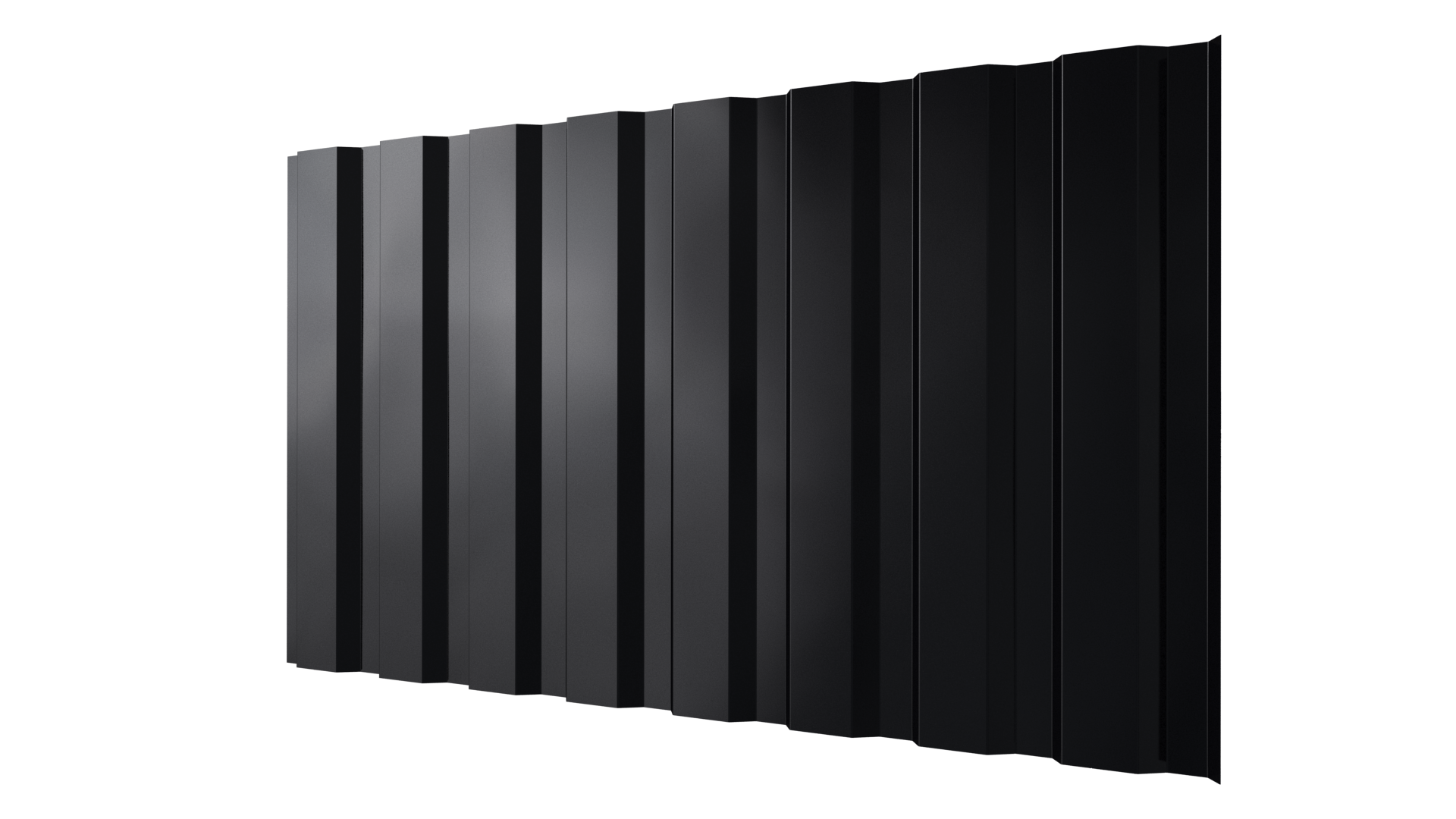 Профнастил С20A 1150/1100x0,7 мм, 9005 черный янтарь глянцевый