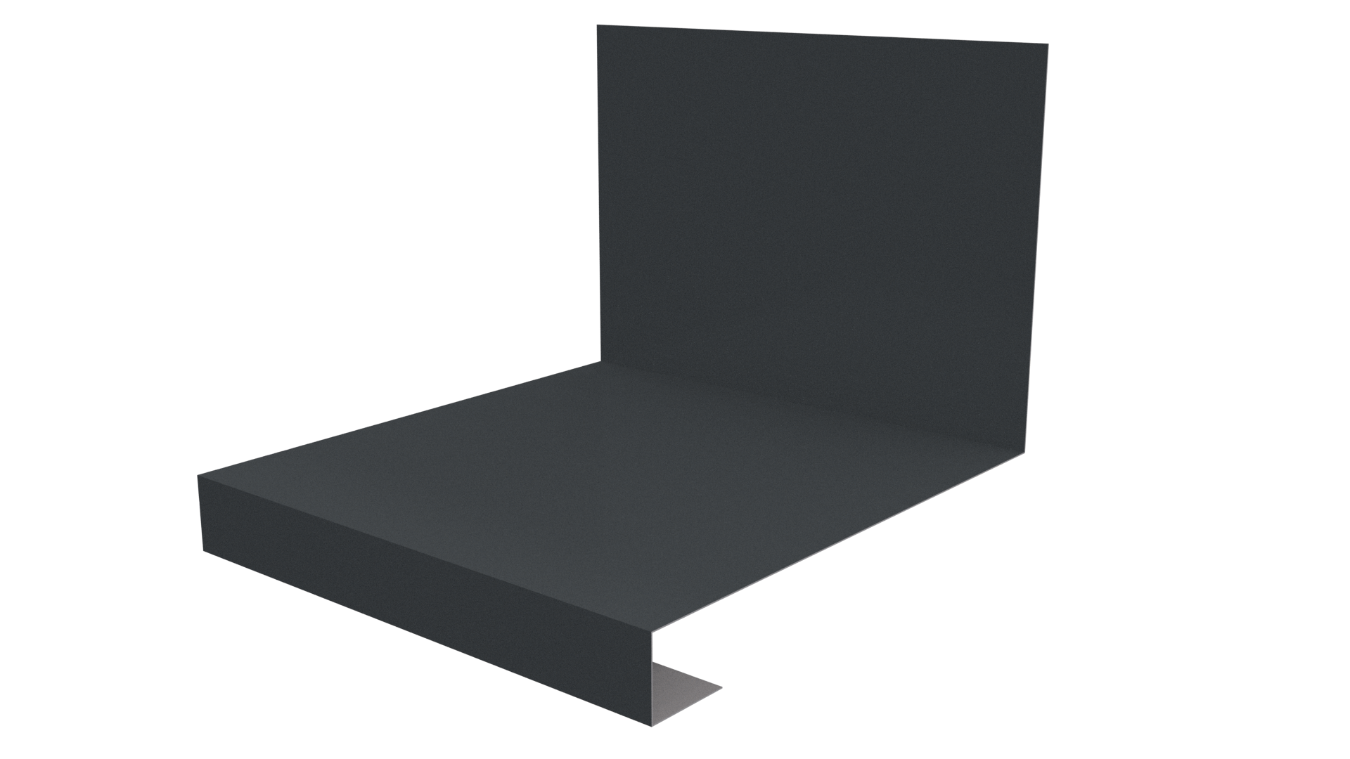Планка примыкания нижняя к трубе фальц 140x200 мм, 7011 железно-серый глянцевый