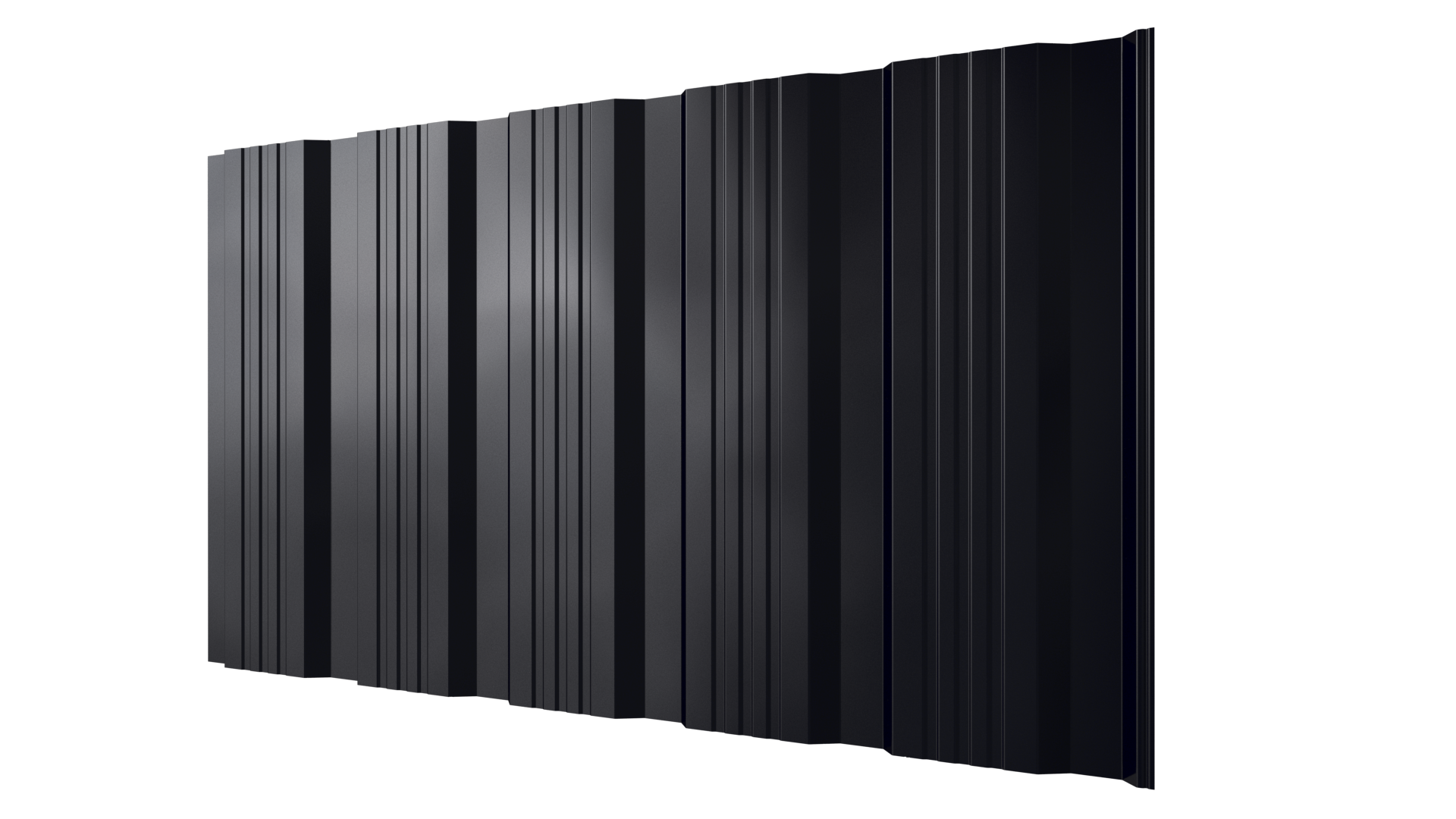 Профнастил К20 1195/1130x0,4 мм, 9005 черный янтарь глянцевый