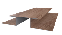Планка стыковочная сложная 75x2000 мм, Орех 3D