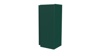 Планка угла наружного сложная Блок-хаус 110x110x2000 мм, 6005 зеленый мох глянцевый