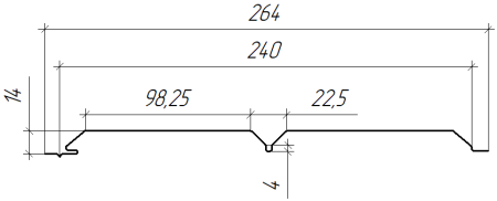 Л-брус 264/240x0,45 мм, Текила