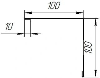 Угол наружний 100x100x2000 мм, 3005 винно-красный матовый