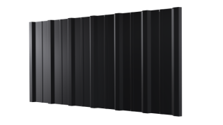 Профнастил НС16 1150/1100x0,4 мм эконом, 9005 черный янтарь глянцевый