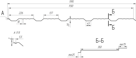 Профиль Пегас 1195/1130х0,45 мм, Дуб Кельтик 3D