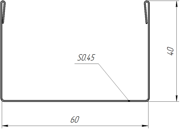 Стойка 40x60x40 мм, 5005 сигнальный синий глянцевый