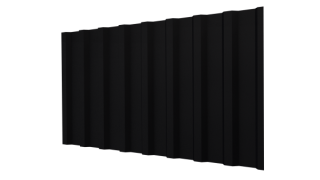 Профнастил С20B 1150/1100x0,5 мм, 9005 черный янтарь стальной бархат