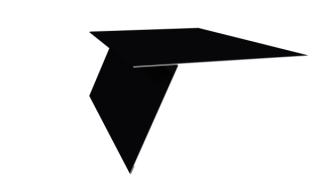 Планка карнизная фальц 130x80 мм, 9005 черный янтарь глянцевый
