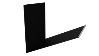 Планка примыкания верхняя к трубе фальц 250x210 мм, 9005 черный янтарь стальной бархат