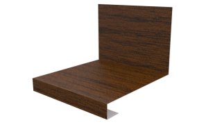 Планка примыкания нижняя к трубе фальц 140x200 мм, Дуб Локарно 3D